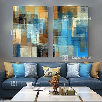 Картина абстрактная над диваном \"Цветные краски\"\"| купить в КартинуМне!  цены от 990р.