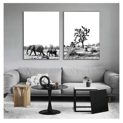 Черно-белая фотография, настенная Картина на холсте, настенные картины для  гостиной, Зебра, слон, птица, цветок, Африка | AliExpress