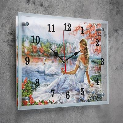 Часы-картина настенные, серия: Люди, \"Девушка и лебеди\", 25х35 см  (ID#217804475), цена: 30 руб., купить на Deal.by