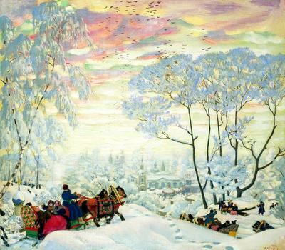 Купить картина по номерам Живопись по Номерам Зима в деревне, 40x50, цены  на Мегамаркет | Артикул: 600001136563