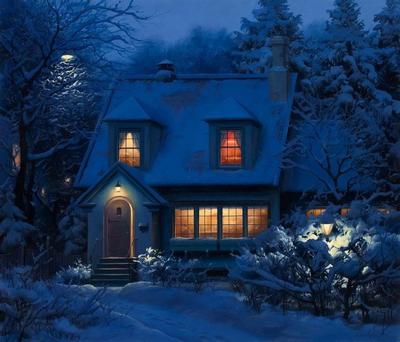 Картина стразами \"Зима в деревне\" (ID#132960551), цена: 139 руб., купить на  Deal.by