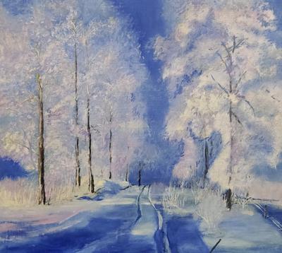 Купить картину «Снегири. Зима.» в жанре зимний пейзаж, маслом на холсте, в  стиле минимализм, Анатолий Варваров | KyivGallery