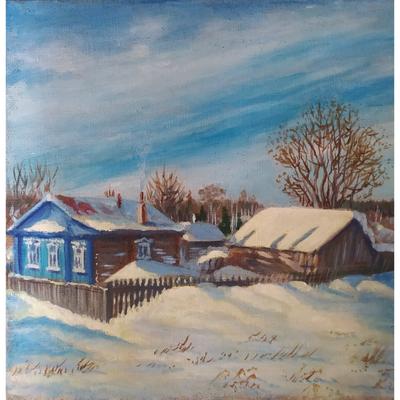 Картина маслом «Зима» - художник Перелякин Платон 100497