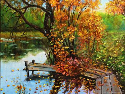 Картина маслом - Бархатная Осень | живопись на холсте современного  художника купить в Санкт-Петербурге