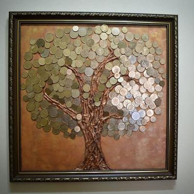 Картина-панно своїми руками \"Грошове дерево\" + рамка Матеріали | Antique  decor, Art, Yoga art