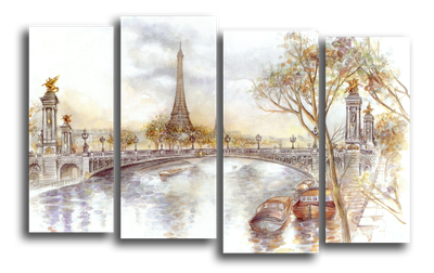 Модульная картина \"Париж красками\" – купить по низкой цене с доставкой по  России | Интернет-магазин модульных картин Picasso