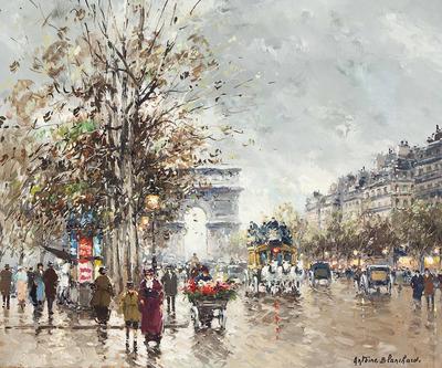 Картина 30х40 «Монохромный Париж с красным деревом» 3м055 – InreriorShop