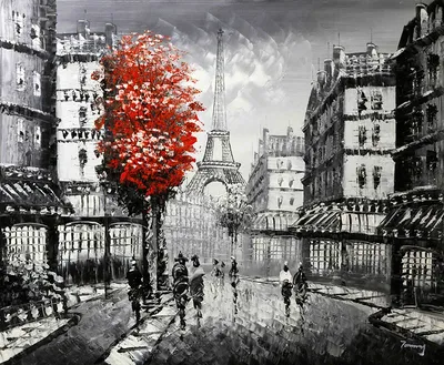 Картина маслом «Улочка Парижа»