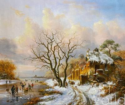 Картина Вольная копия картины \"Зимний пейзаж\" 50x60 AR220103 купить в Москве