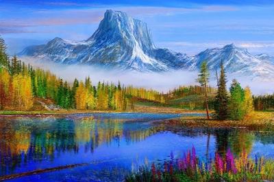 Живопись горы,маслом, озеро природа,пейзаж | Пейзажная живопись, Пейзажи, Пейзаж  картина маслом