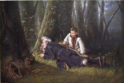 Картина Птицелов, 1870 г. (копия картины Василия Перова) 40x60 SK01141  купить в Москве