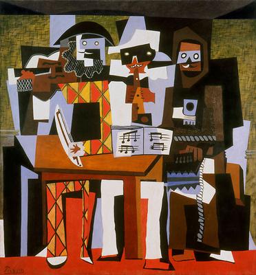 Картина Пабло Пикассо \"Три музыканта\" (с собакой) | Handmade  интернет-магазин Karpaty.Shop