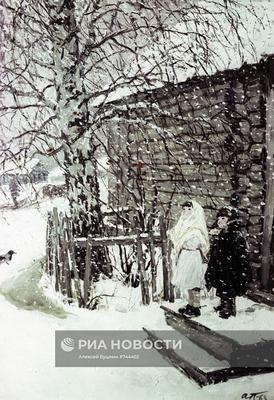 Деревенский март», Аркадий Пластов — описание картины