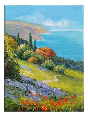 Картина Прованс Средиземноморский пейзаж, поле цветов картина маслом •  современные художники