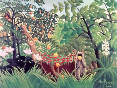 Тропический лес с обезьянами», Анри Руссо — описание картины
