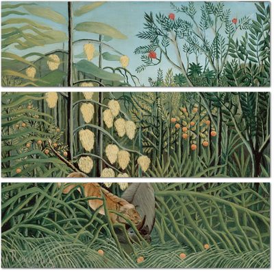 Модульная картина Анри Руссо - В тропическом лесу: - Арт. 051923 | Купить в  интернет-магазине Уютная стена