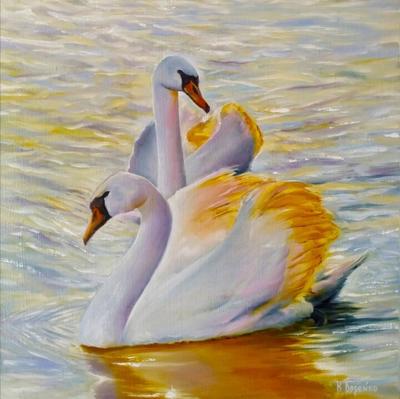 Лебеди, Картина - Vitaliy Boreiko | Artmajeur