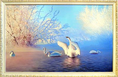 Картина на холсте для интерьера Лебеди, птицы природа любовь, пара лебедей  (2) 30х40 - купить по низкой цене в интернет-магазине OZON (1022184574)