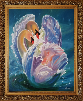 Картина мозайкой \"Влюбленная пара лебедей\" DE7132 38 x 48 см - Art Relax