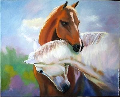 Скачущие лошади - живопись художника Разживина
