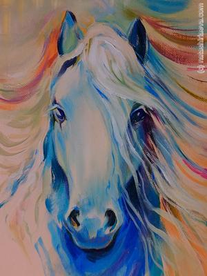 Картина маслом на холсте \"Красивая лошадь\". 40х60 см, анималистика,  животные, лошади, музейная детализация, гарантия, ручная работа, от  профессионального художника - купить по низкой цене в интернет-магазине  OZON (582245451)
