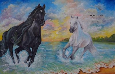 Картина на холсте \"Рисунок лошади\"