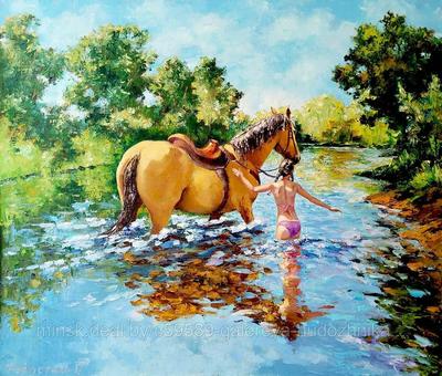 Рисунки и живопись лошадей - 69 фото