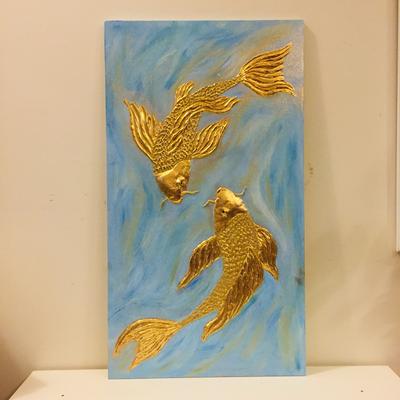 Абстрактная картина с золотой поталью ⋆ Art Boutique