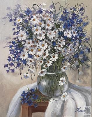 Картины для интерьера 50х70 Ромашки Цветы в вазе - купить по низкой цене в  интернет-магазине OZON (997674320)