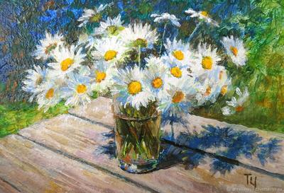 Картина маслом живопись цветы ромашки №691943 - купить в Украине на  Crafta.ua