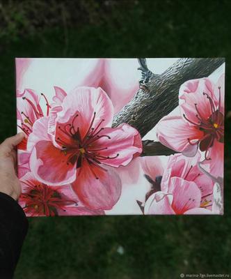 Картина Ольги Транквиллевской Цветущая сакура с описанием | Артхив