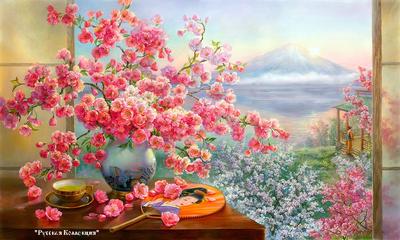 Картины Цветущие деревья \"Цветы сакуры на белом фоне\" - арт 0120021017 |  Купить в интернет-магазине Фото в дом - Фото в дом