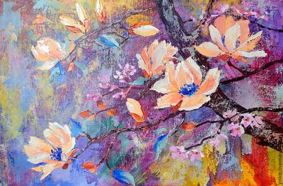 25 ярких картин с цветущей Сакурой – холст масло - Наталия Ширяева