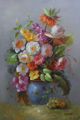 Картина маслом \"Цветы и фрукты\" — В интерьер