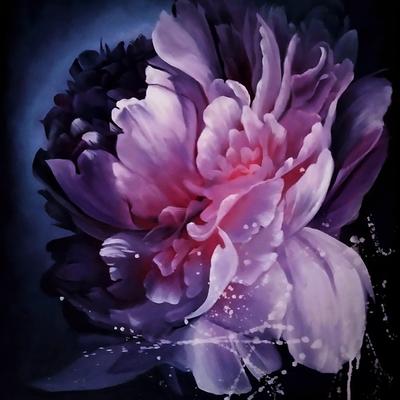 Картина маслом Светлые цветы мастихином — В интерьер