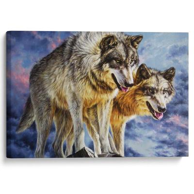 Картина на холсте / на стену Контраст \"волки\", 30 х 40 см,арт  карандаш2022/14 - купить по низкой цене в интернет-магазине OZON (501252364)