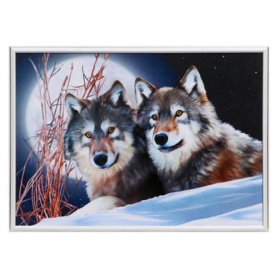 Картина на холсте \"Волки на охоте\"