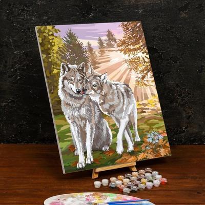Пара волков – картина в раме - купить оптом и в розницу, цена, доставка