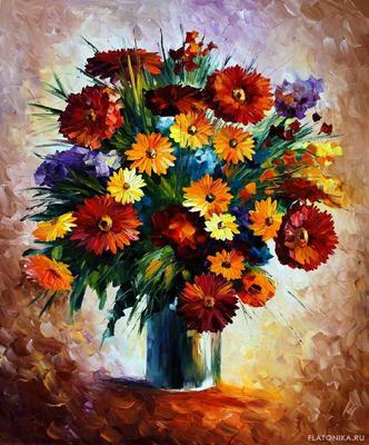 Картины с букетами цветов маслом на холсте - Наталия Ширяева