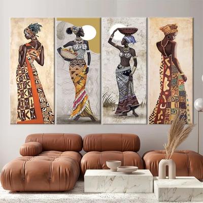 Классическая Картина на холсте в африканском стиле для черных женщин,  картины и принты на стену в стиле ретро, HD картины для гостиной, домашний  декор | AliExpress