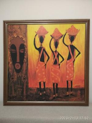 Стильные навесная картина и ваза в африканском стиле