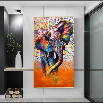 Слон лев, рисунок на холсте Плакаты принты в африканском стиле Цвет дикий  Животные настенные картины для Гостиная домашний декор Куадрос | AliExpress
