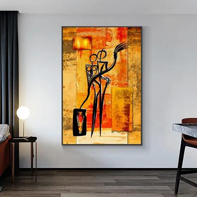 Абстрактная картина в африканском стиле, настенная Картина на холсте,  плакат танцующей женщины, HD печать для гостиной и галереи, декоративные  картины | AliExpress