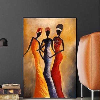 Картина в африканском стиле \"Африканка у реки\"