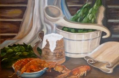 Баня» картина Шитовой Юлии (холст, акрил) — купить на ArtNow.ru
