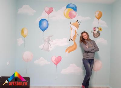 Роспись стен в детской комнате в СПб: виды, материалы,цены