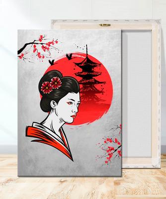 Картина в рамке в японском стиле Nanbara Sakujiro 30x40 см, 40x60 см, 50x70  см, черный, белый цвет, дерево Jpn058 – лучшие товары в онлайн-магазине  Джум Гик