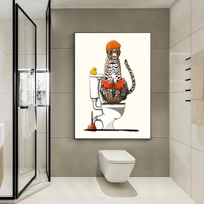 Забавный постер в туалете с животными, Картина на холсте, принты обезьяны,  зебры, змеи на унитазе, Настенная картина для ванной комнаты, декор для  туалета | AliExpress