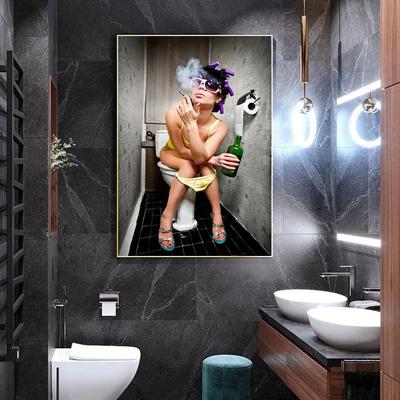 Современные картины на холсте с изображением сексуальной женщины в туалете  для ванной комнаты Настенные картины для гостиной настенный Декор |  AliExpress