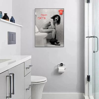 Картина на холсте с изображением известной рок-певицы Фрэнка Заппы,  Забавный Туалет, черно-белая Настенная картина, домашний декор для ванной  комнаты, туалета | AliExpress